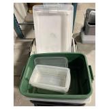 Mixed Lot of Plastic Storage Bins and Totes