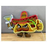 Taco Character LED Neon Wall Sign, 11" x 16" USB, Light-Up Decor