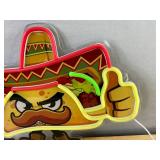 Taco Character LED Neon Wall Sign, 11" x 16" USB, Light-Up Decor