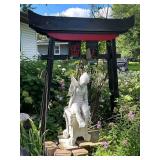Garden Statue with Torii Gate Decor - Japanese Style