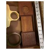 Vintage Wooden and Ceramic Wall Brackets Collection