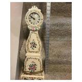 Vintage Floral Decorative Table Clock with Electric Cord