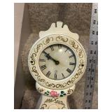 Vintage Floral Decorative Table Clock with Electric Cord