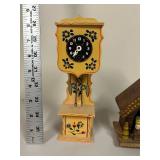 Vintage Style Miniature Pendulum Clock & Weather House Set
