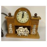 Lot of 3 Vintage-Style Mantle Clocks - Wood & Metal Designs