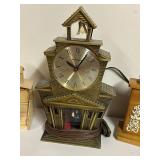 Lot of 3 Vintage-Style Mantle Clocks - Wood & Metal Designs