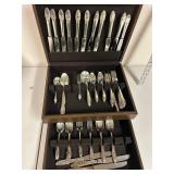 Complete Silver-Plated Flatware Set in Fitted Case