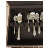 Complete Silver-Plated Flatware Set in Fitted Case