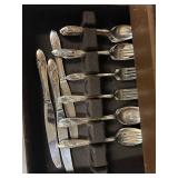Complete Silver-Plated Flatware Set in Fitted Case