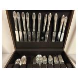 Complete Silver-Plated Flatware Set in Fitted Case