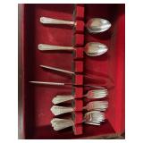 Vintage Silver-Plated Flatware Set in Presentation Case