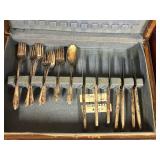 Two Vintage Silverware Sets in Wooden Cases - Complete Utensil Collection