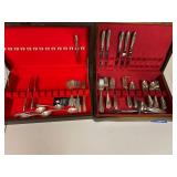 Vintage Silver-Plated Flatware Sets in Velvet-Lined Cases