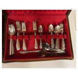 Vintage Silver-Plated Flatware Sets in Velvet-Lined Cases