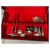 Vintage Silver-Plated Flatware Sets in Velvet-Lined Cases