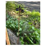 Decorative Metal and Glass Dragonfly Garden Stakes