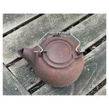 Vintage Rustic Cast Iron Teapot with Handle