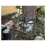 Vintage Metal Garden Decor Set: Plant Stands & Trellises