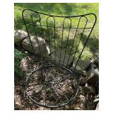 Vintage Metal Wire Chair and Rustic Metal Tubs with Wooden Barrel