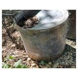 Vintage Metal Wire Chair and Rustic Metal Tubs with Wooden Barrel