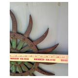 Vintage Metal Sunburst Wall Art Rustic Patina Finish