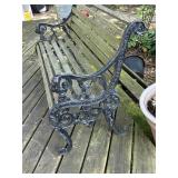Vintage Outdoor Bench with Cast Iron Sides and Wooden Slats