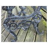 Vintage Outdoor Bench with Cast Iron Sides and Wooden Slats