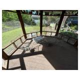 Vintage Wireframe Patio Chair Set with Cushioned Chair