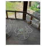 Vintage Wireframe Patio Chair Set with Cushioned Chair
