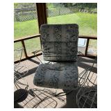 Vintage Wireframe Patio Chair Set with Cushioned Chair