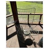 Vintage Wireframe Patio Chair Set with Cushioned Chair