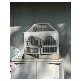Outdoor Storage Cabinet with Vintage Birdcage Topper