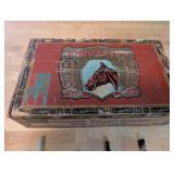 Vintage Smoking Pipe Collection with Harvester Cigar Box - Set of 8