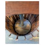 Vintage Wooden Fruit Press with Metal Handle and Bands