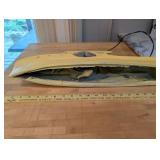 Vintage Boat Shaped Electric Wall Clock Yellow Painted Metal