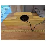 Vintage Boat Shaped Electric Wall Clock Yellow Painted Metal
