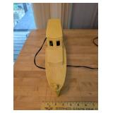 Vintage Boat Shaped Electric Wall Clock Yellow Painted Metal