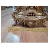 Ornate Antique-Style Gilt Mantel Clock with Roman Numerals