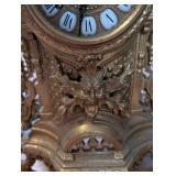 Ornate Antique-Style Gilt Mantel Clock with Roman Numerals