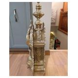 Antique Ornate Brass Mantel Clock with Roman Numerals