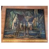 Framed Original Oil Painting Signed Carnes Rural Landscape Scene