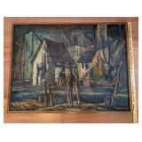 Framed Original Oil Painting Signed Carnes Rural Landscape Scene