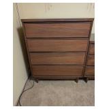 Mid-Century Modern Dresser and Chest Set with Mirror