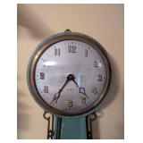 Vintage Gilbert Wall Clock with Painted Landscape Panel