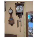 Pinec Wall Clock with Pendulum and Weights, Wood Case