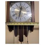 Pinec Wall Clock with Pendulum and Weights, Wood Case