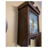 Pinec Wall Clock with Pendulum and Weights, Wood Case
