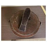 Vintage Wooden Firkin Sugar Bucket with Lid and Handle