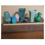Set of 7 Vintage Art Pottery Vases and Bowls Including Haeger USA