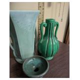 Set of 7 Vintage Art Pottery Vases and Bowls Including Haeger USA